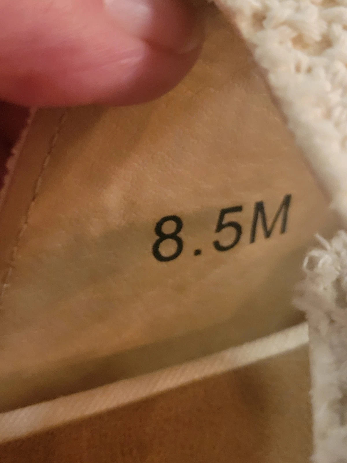 Ivory Macrame Style Slide Sandals By POP Sz 8.5. Exceptionally Clean!!