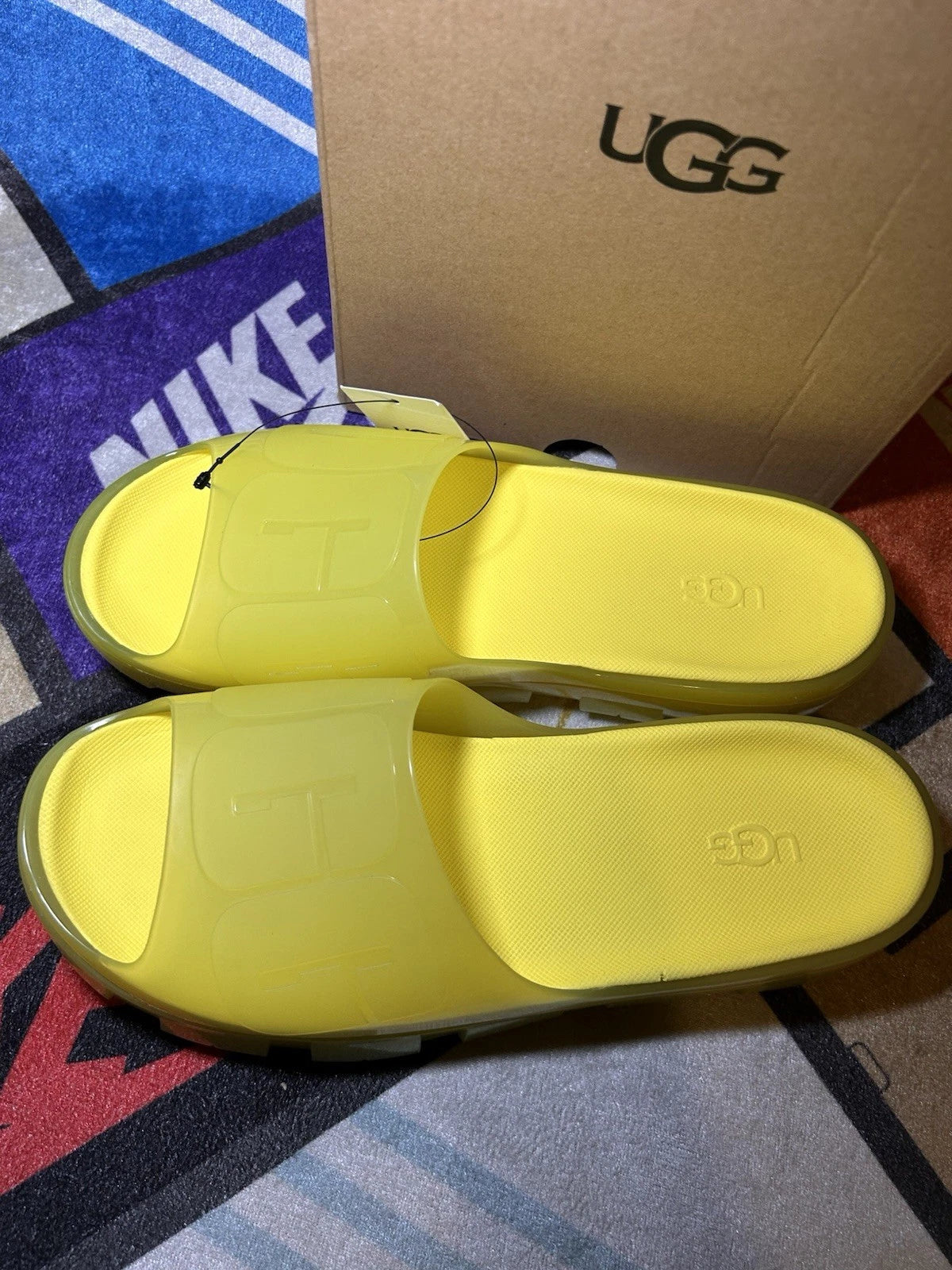 UGG Jella Clear Yellow Slides Size 8 Women’s