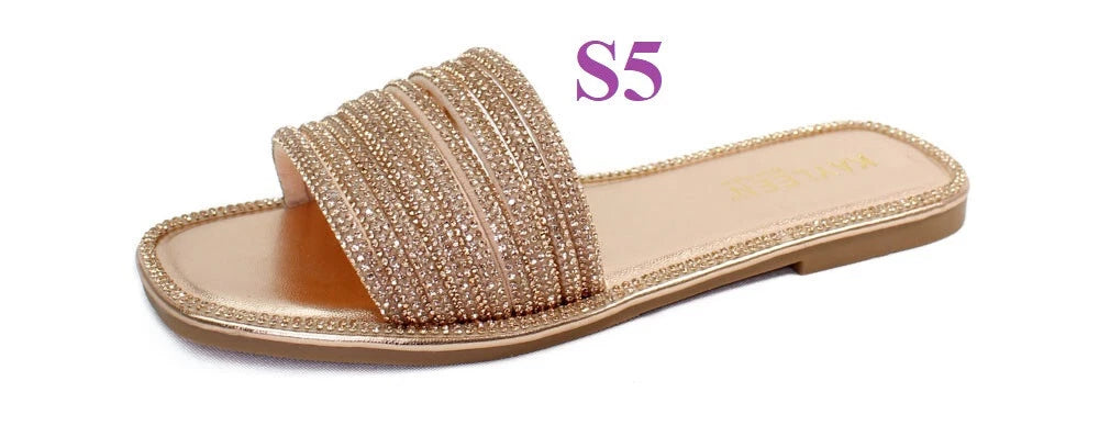 KARAUSA Fashion Bling Rhinestone  2 Buckles Sandal Slides, 2x$30, KARAUSA store