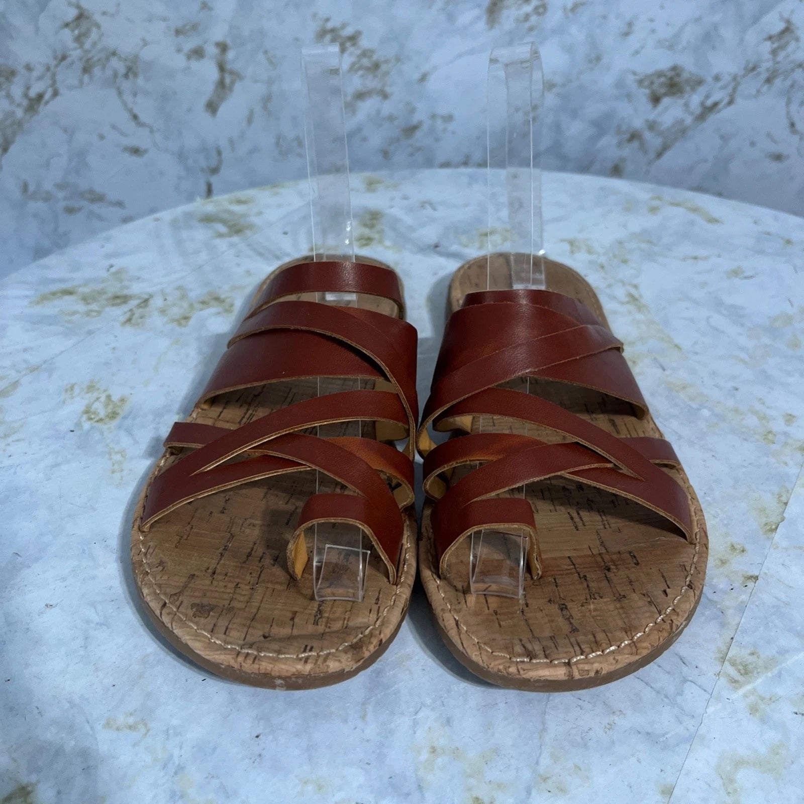 Korks Kork Ease Women's Sz 8M Shoes Brown Strappy Slides Comfort Fashion Sandals