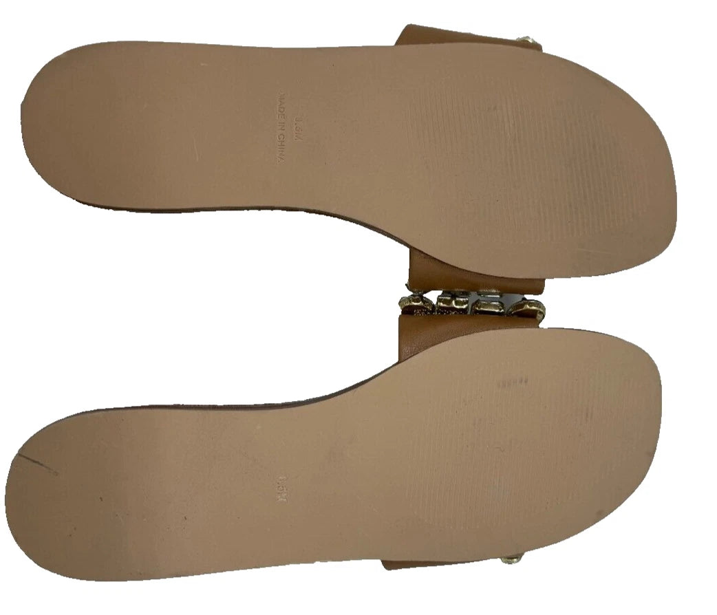 Madden Girl Women's Dazzlle Slip On Comfort Sandals Brown Size:7 196T