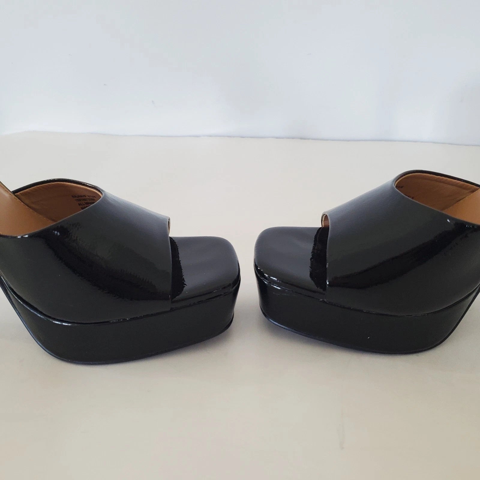 WILD PAIR 8.5 Rajaah 1" Platform 4 4/8" Flared Heel Slide Sandals Open Toe Sexy
