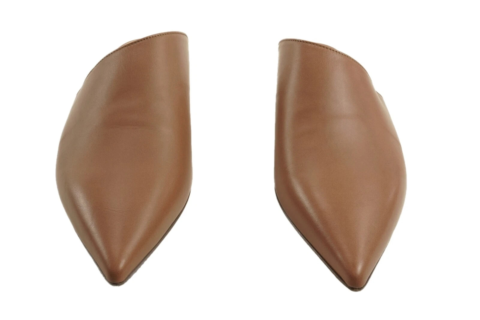 New 270$ Pomme D'or Size 38 Antique Rose Italian Leather Point Toe Slide Sandals