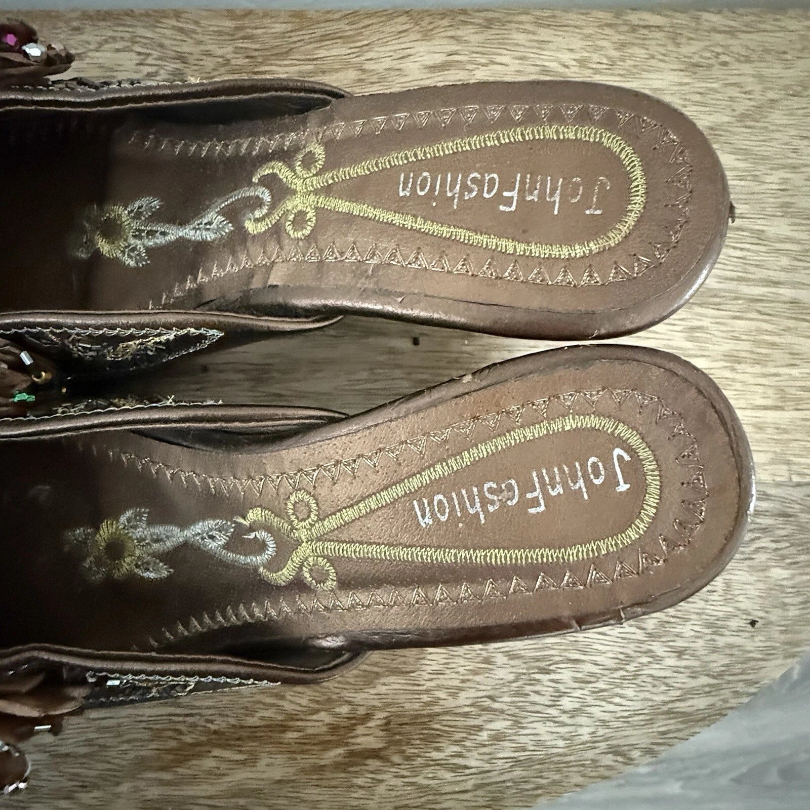 John Fashion Sequin Slide Dress Shoes Size 8