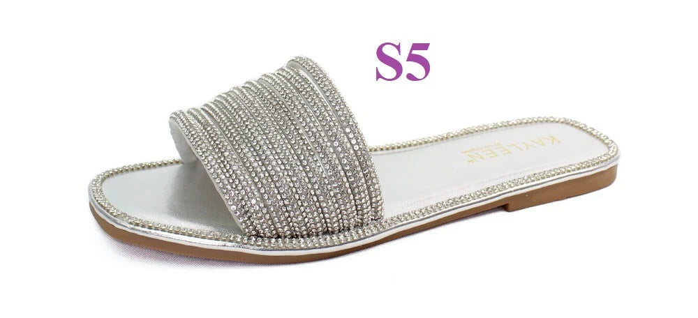 KARAUSA Fashion Bling Rhinestone  2 Buckles Sandal Slides, 2x$30, KARAUSA store