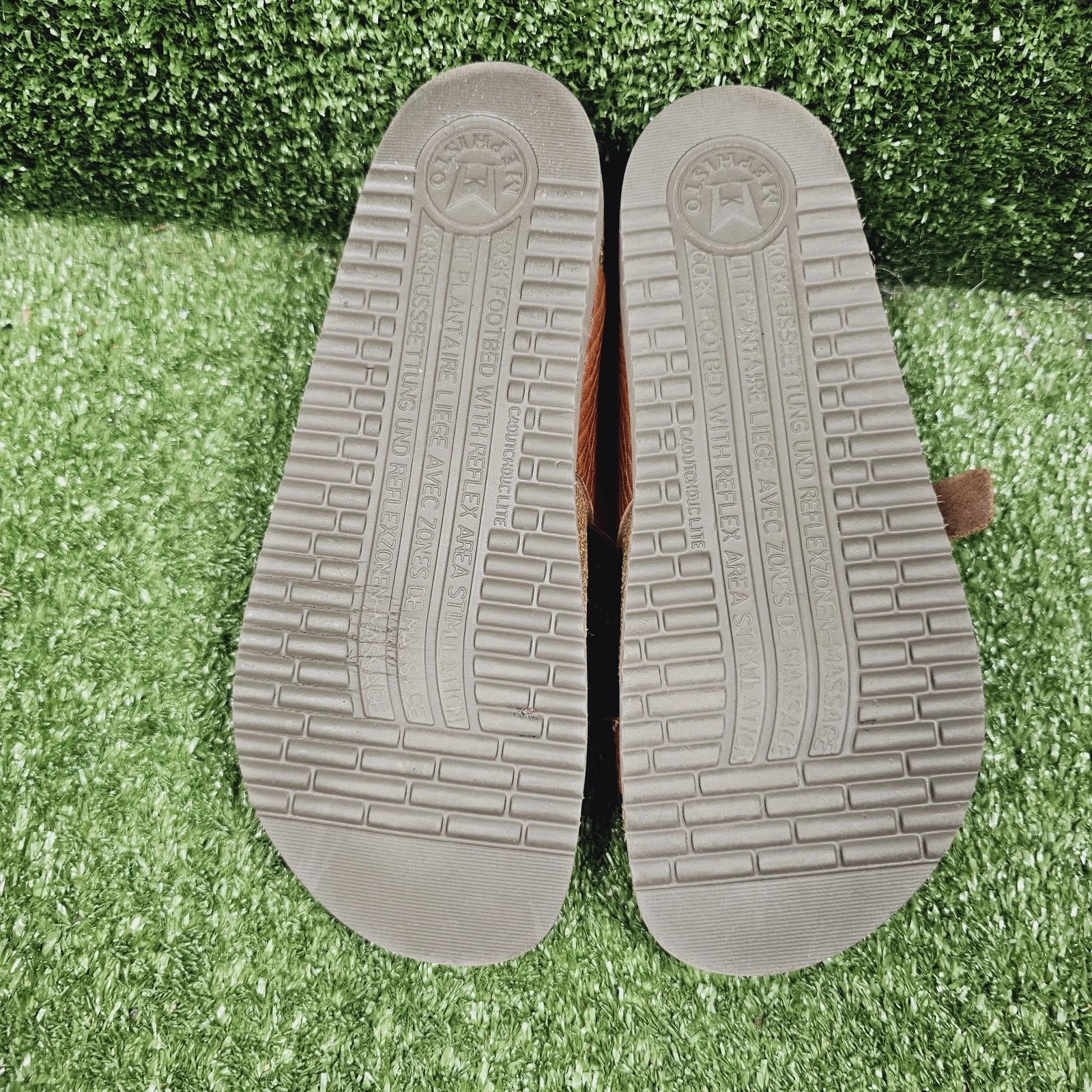 Mephisto Helen Brown Leather Toe Loop Flat Women Sandals Womens EU 38 US 8