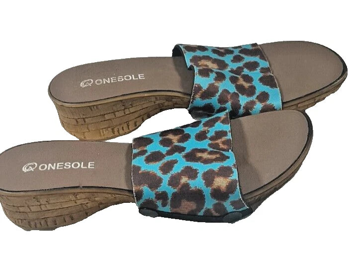 Onesole Quick Change Interchangeable Soft Step Cork Wedge Heels Shoe Sz 8