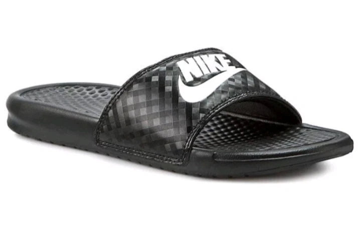 Nike Benassi Jdi Black White 343881-011 Women's # 6 Slide Sandals Gloss Fashion