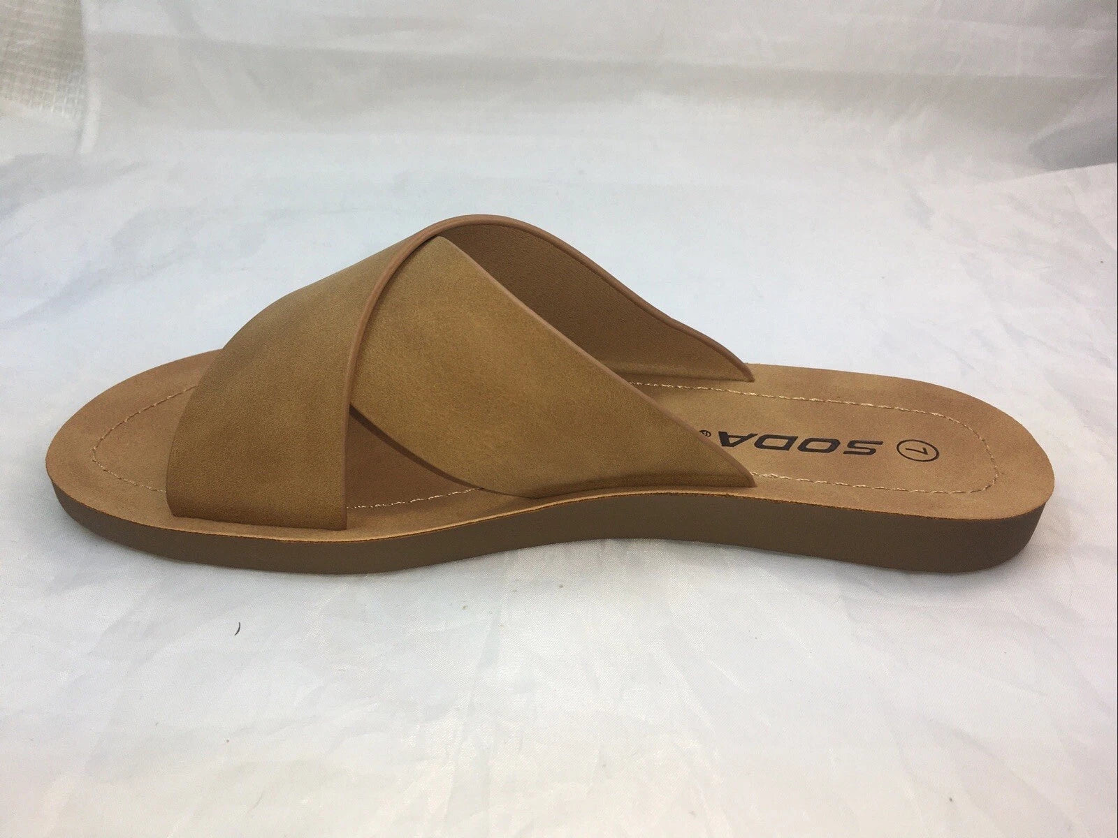 SODA-REFLECT-S NUBUCK PU X BANDS Flat Slide CASUAL Fashion Women Sandal Slip On