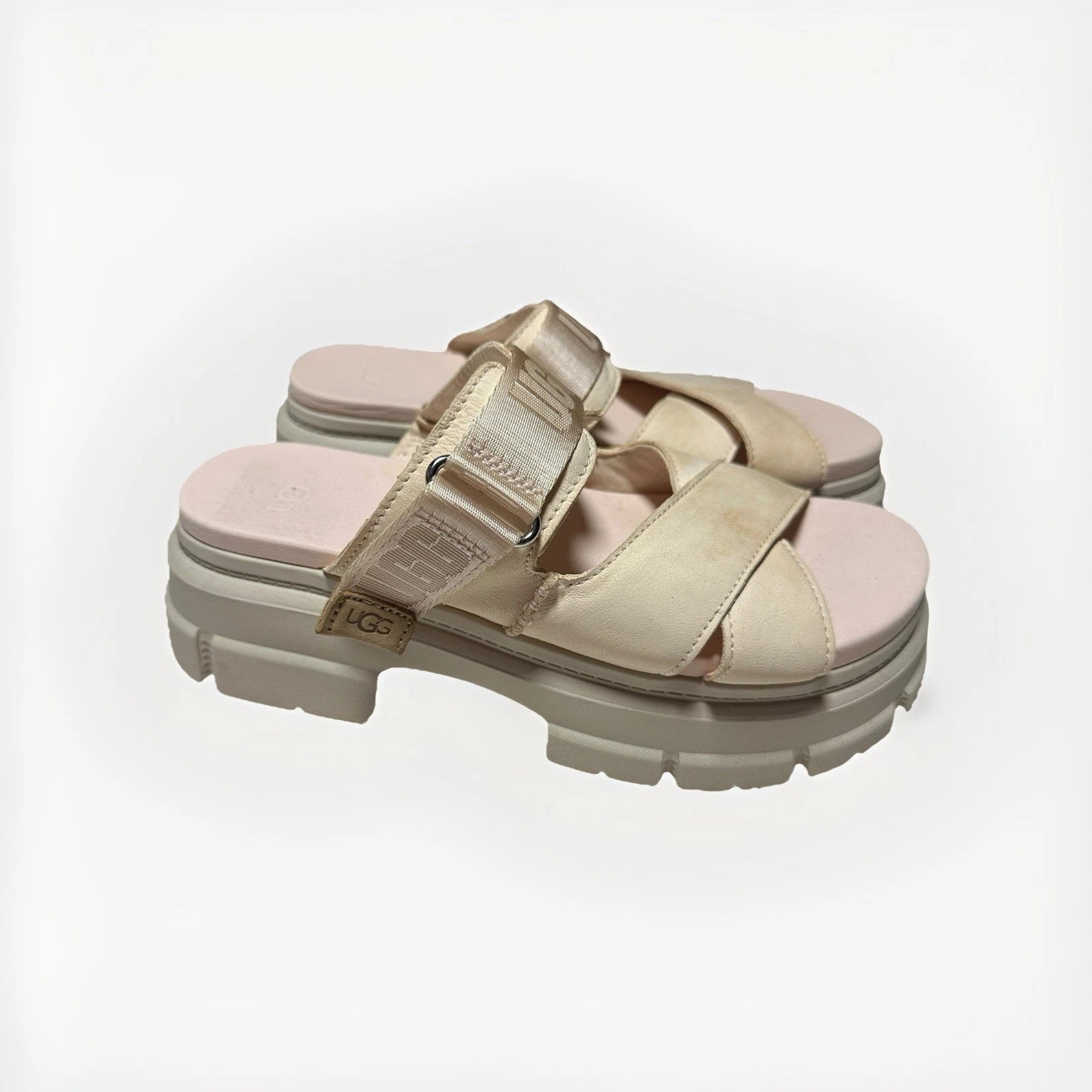 UGG Women’s Ashton Platform Slide Sandals Rose Nude Pink Size 8.5 1136785 Chunky