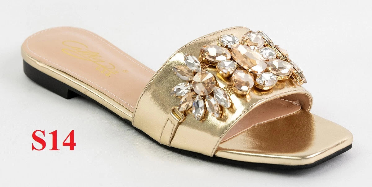 KARAUSA Fashion Bling Rhinestone  2 Buckles Sandal Slides, 2x$30, KARAUSA store