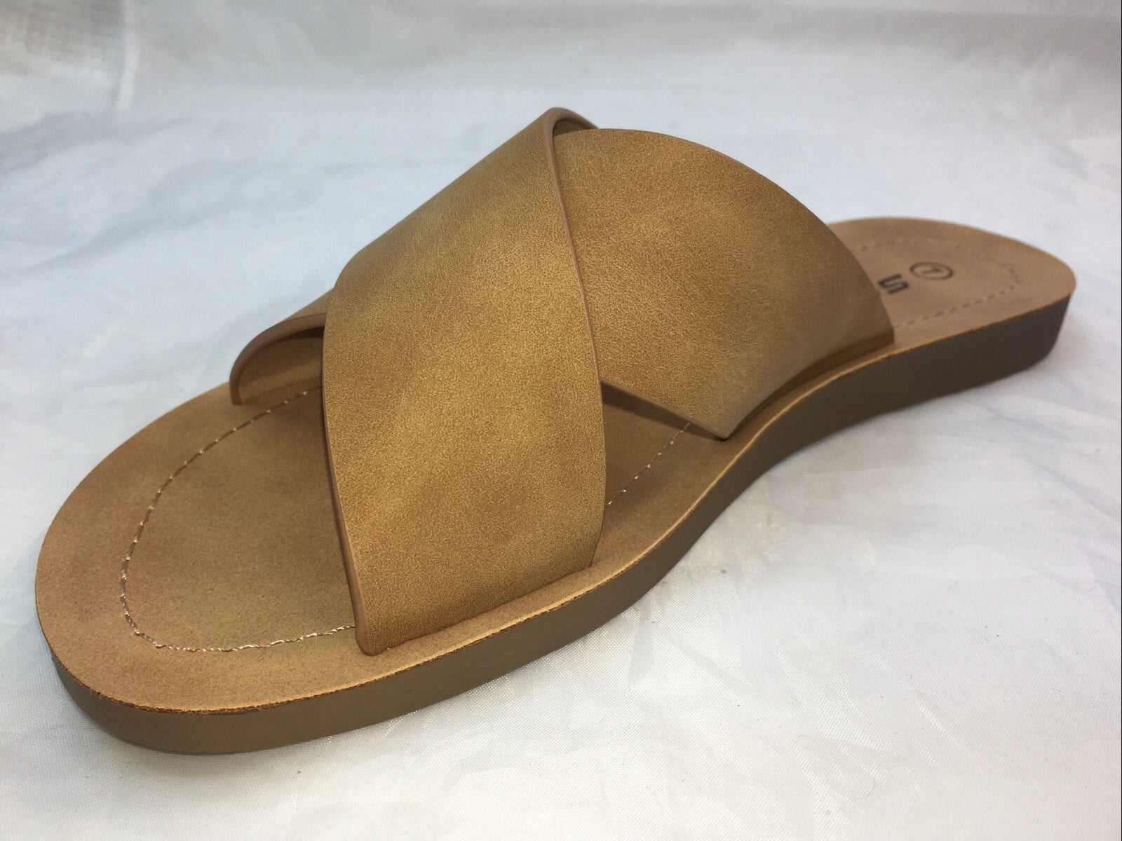 SODA-REFLECT-S NUBUCK PU X BANDS Flat Slide CASUAL Fashion Women Sandal Slip On