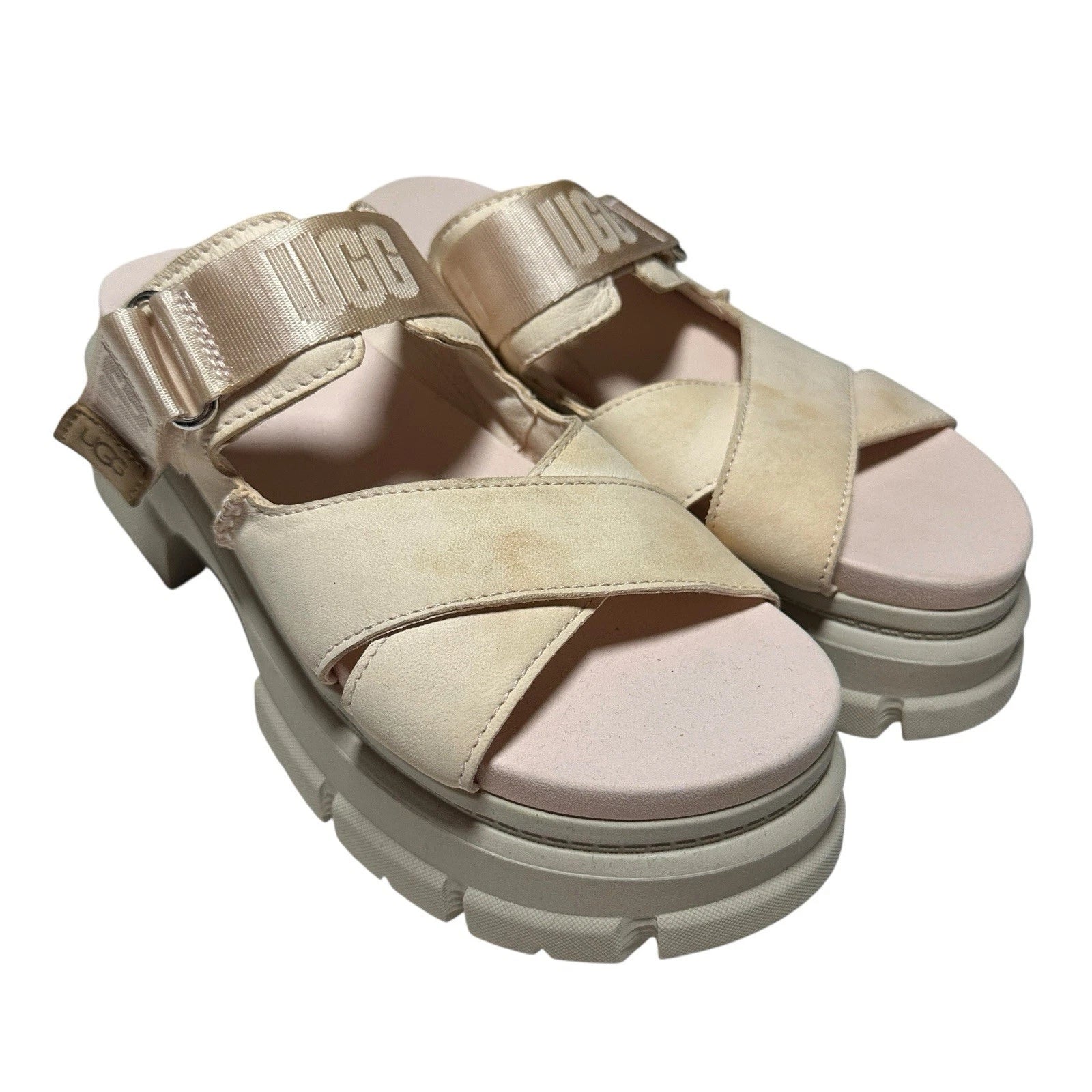 UGG Women’s Ashton Platform Slide Sandals Rose Nude Pink Size 8.5 1136785 Chunky