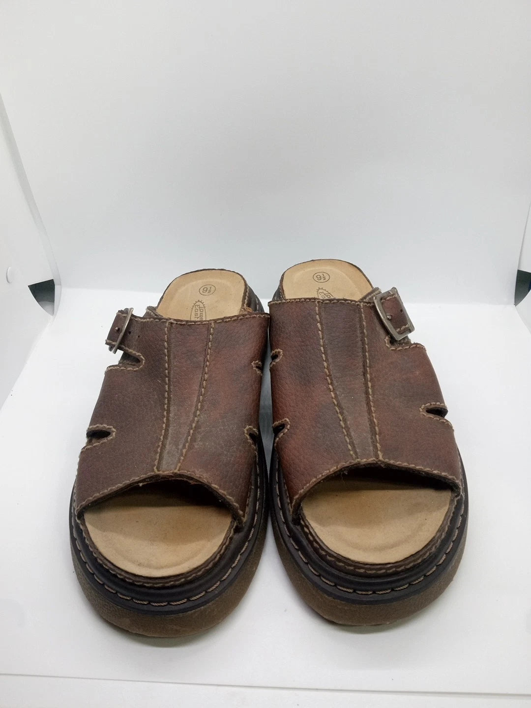 Lower East Side Women's Size 9.5 90's/Y2K-Style Chunky Slide Sandals Brown