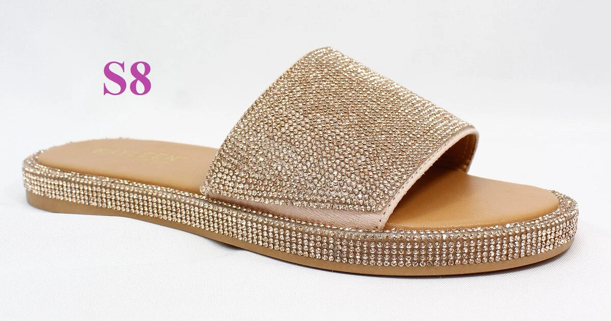 KARAUSA Fashion Bling Rhinestone  2 Buckles Sandal Slides, 2x$30, KARAUSA store