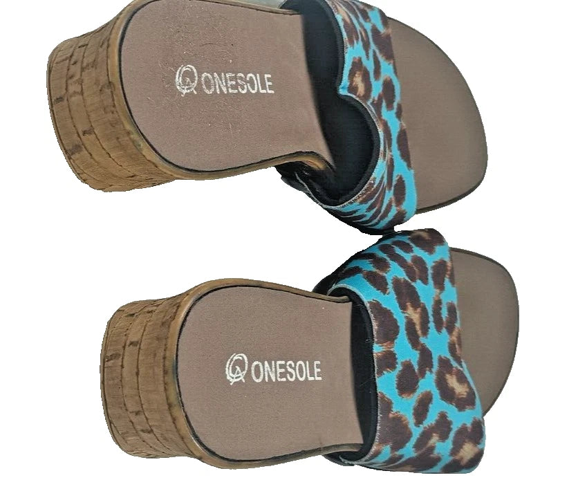 Onesole Quick Change Interchangeable Soft Step Cork Wedge Heels Shoe Sz 8