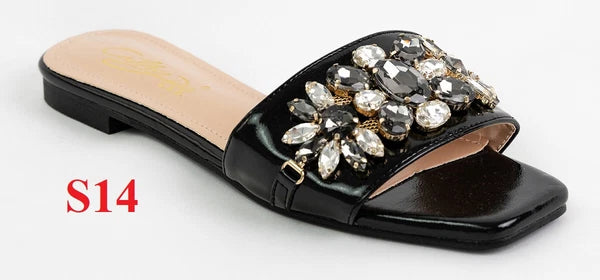 KARAUSA Fashion Bling Rhinestone  2 Buckles Sandal Slides, 2x$30, KARAUSA store