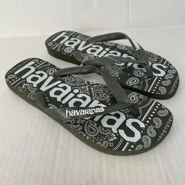 HAVAIANAS TOP LOGOMANIA FASHION FLIP FLOPS RUBBER THONG SANDALS Sz 41-42 US 9-10