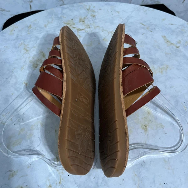 Korks Kork Ease Women's Sz 8M Shoes Brown Strappy Slides Comfort Fashion Sandals