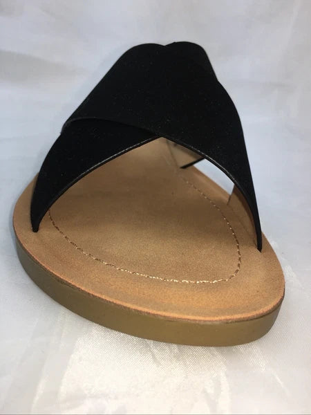 SODA-REFLECT-S NUBUCK PU X BANDS Flat Slide CASUAL Fashion Women Sandal Slip On