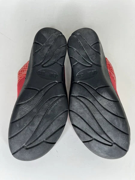 Helle Fashion Comfort Sandals Slides Wedge Heel Women Sz 38 US 7 Red Croc Spain