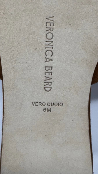 Veronica Beard Seraphina Twisted Slide Sandals Caramel Suede Women’s Size 6M