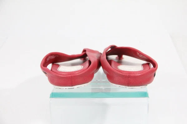 Women Flat Leather Sandals Flip Flop sz 8 Slide unique modern style J Shoes