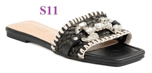 KARAUSA Fashion Bling Rhinestone  2 Buckles Sandal Slides, 2x$30, KARAUSA store
