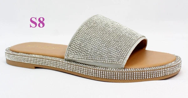 KARAUSA Fashion Bling Rhinestone  2 Buckles Sandal Slides, 2x$30, KARAUSA store