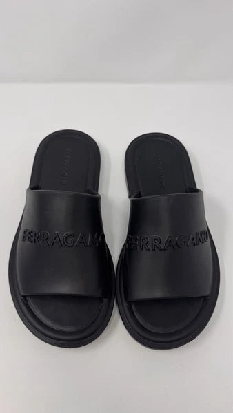 Salvatore Ferragamo Women’s Jelly Black Slide Sanal Size 9