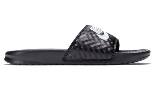 Nike Benassi Jdi Black White 343881-011 Women's # 6 Slide Sandals Gloss Fashion