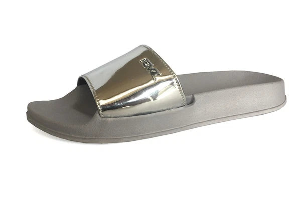 New Women's Metallic Fashion Slide Soft Rubber Bottom Beach Gym Pool Party-1818