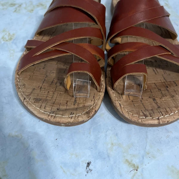 Korks Kork Ease Women's Sz 8M Shoes Brown Strappy Slides Comfort Fashion Sandals