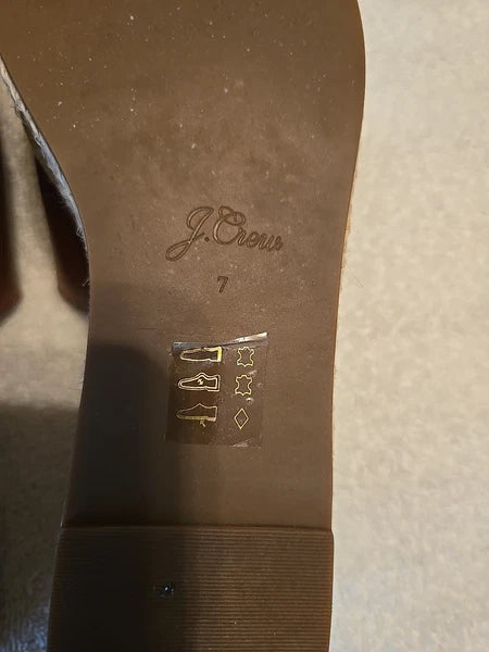 Vachetta Espadrille Slides. Size 7. Warm Sepia Color. Style No. AN868