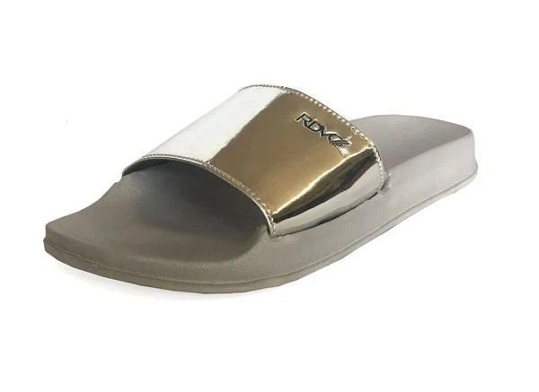 New Women's Metallic Fashion Slide Soft Rubber Bottom Beach Gym Pool Party-1818