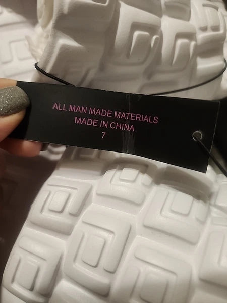 Womens FashionNova Honest Opinion Casual Slides White Sandals New