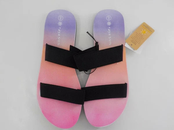 Raya Sun RS Surf Slide Flip Flops Ladies SZ 9 Pastel Sunrise Sunset Womens Beach