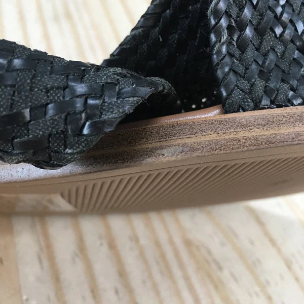 Style & Co. Sandals Womens 9.5 Shannonnp Slip On Slides Black Faux Leather NEW