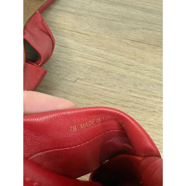 Kate Spade Bow Leather Slide Sandals Women’s Size 7 Red Slip On