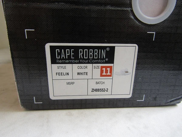 NIB Cape Robbin Feelin White Bow Wide Strap Slides Sandal Shoes Women's Size 11