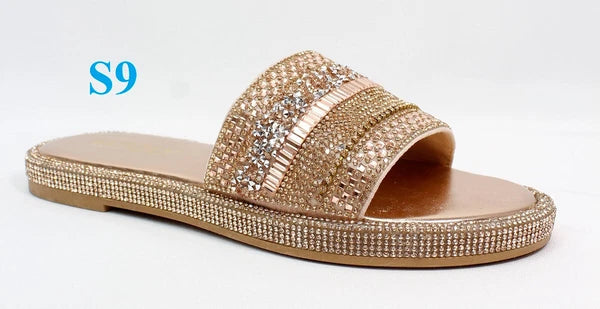 KARAUSA Fashion Bling Rhinestone  2 Buckles Sandal Slides, 2x$30, KARAUSA store