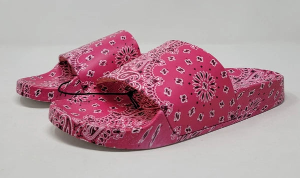Steve Madden Sofi Pink Multi Paisley Printed Slide Sandals Size 7