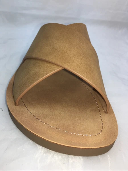 SODA-REFLECT-S NUBUCK PU X BANDS Flat Slide CASUAL Fashion Women Sandal Slip On