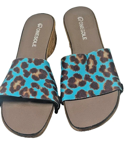 Onesole Quick Change Interchangeable Soft Step Cork Wedge Heels Shoe Sz 8