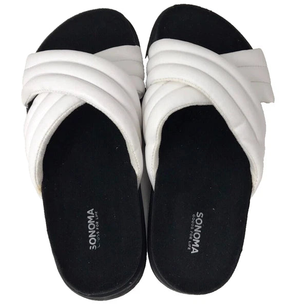 Sonoma Women's Fusilli Platform Slip On Comfort Slides Sandals Wht Size:8.5 200R