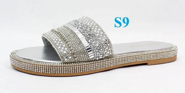 KARAUSA Fashion Bling Rhinestone  2 Buckles Sandal Slides, 2x$30, KARAUSA store
