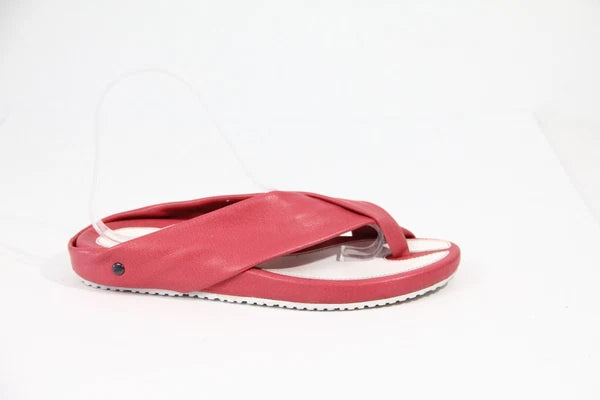 Women Flat Leather Sandals Flip Flop sz 8 Slide unique modern style J Shoes