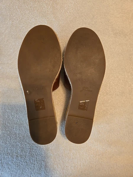 Vachetta Espadrille Slides. Size 7. Warm Sepia Color. Style No. AN868