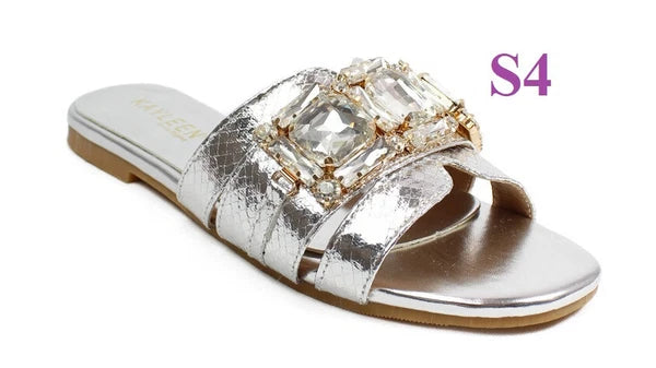 KARAUSA Fashion Bling Rhinestone  2 Buckles Sandal Slides, 2x$30, KARAUSA store