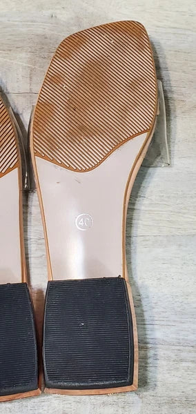 Women's Block Low Heel Clear Mule Sandals Square Toe Transparent Slide Dress 40